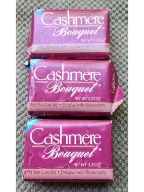 Cashmere Bouquet Soap Bars Lot of 3 Classic Fragrance Vintage New Old Stock